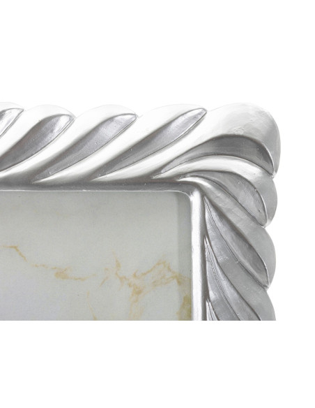 Cadre photo moderne torsades pour photo 15x20 Résine Argenté Carvy 