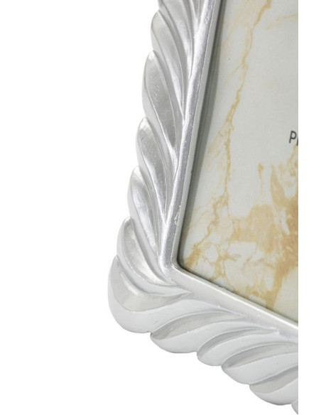 Cadre photo moderne torsades pour photo 15x20 Résine Argenté Carvy 