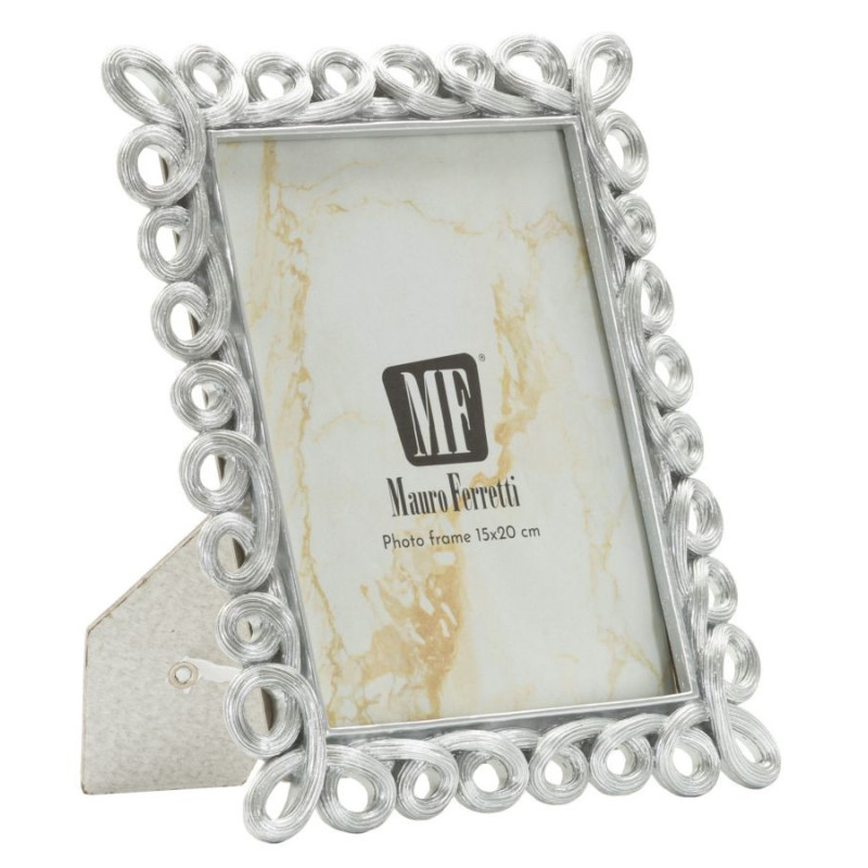 Cadre photo moderne boucles pour photo 15x20 Résine Argenté Hollow 