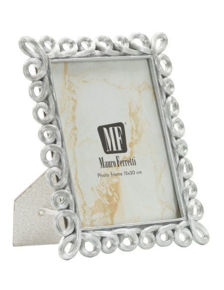 Cadre photo moderne boucles pour photo 15x20 Résine Argenté Hollow 