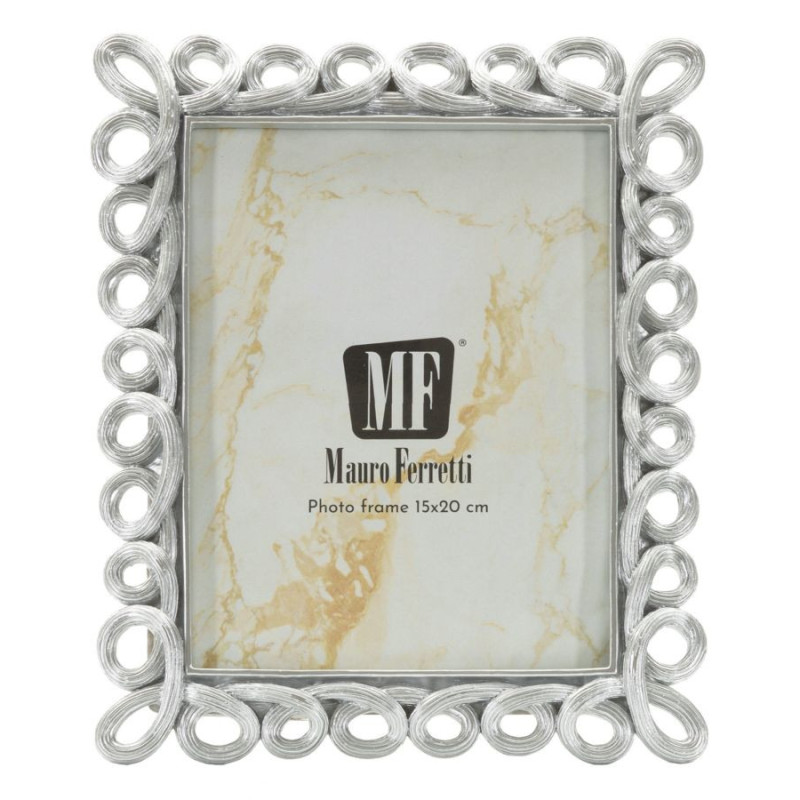 Cadre photo moderne boucles pour photo 15x20 Résine Argenté Hollow 