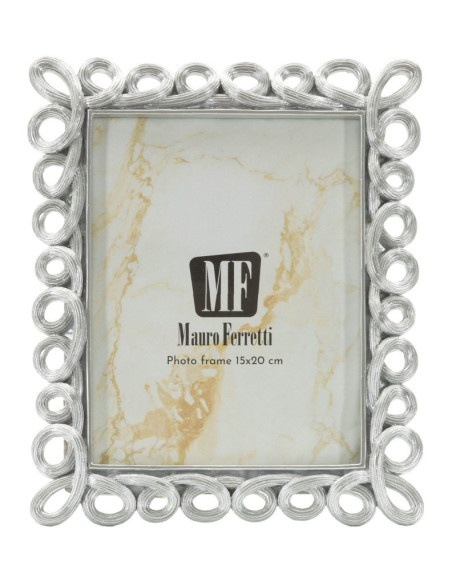 Cadre photo moderne boucles pour photo 15x20 Résine Argenté Hollow 