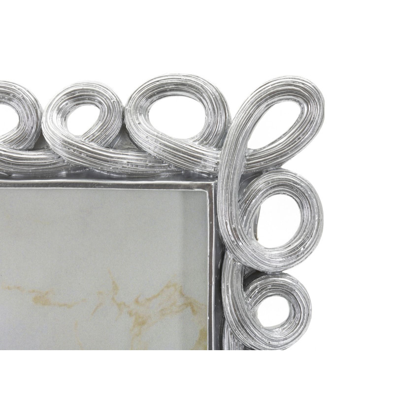 Cadre photo moderne boucles pour photo 15x20 Résine Argenté Hollow 