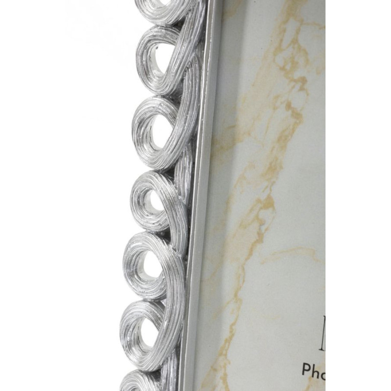 Cadre photo moderne boucles pour photo 15x20 Résine Argenté Hollow 