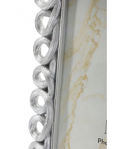 Cadre photo moderne boucles pour photo 15x20 Résine Argenté Hollow 