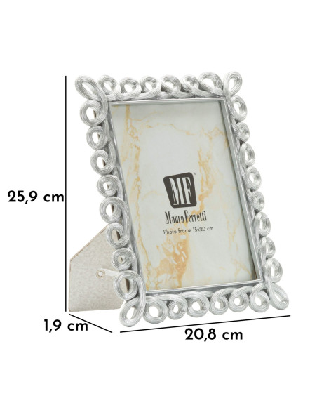 Cadre photo moderne boucles pour photo 15x20 Résine Argenté Hollow 
