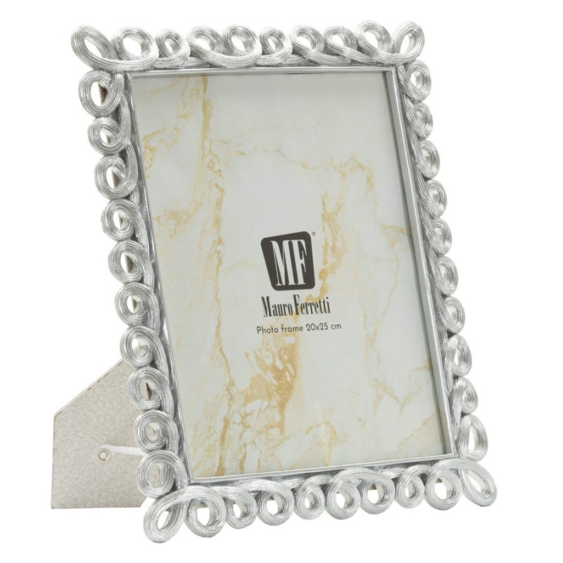 Grand Cadre photo moderne boucles pour photo 20x25 Résine Argenté Hollow 