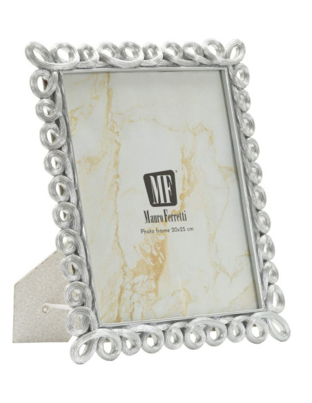 Grand Cadre photo moderne boucles pour photo 20x25 Résine Argenté Hollow 