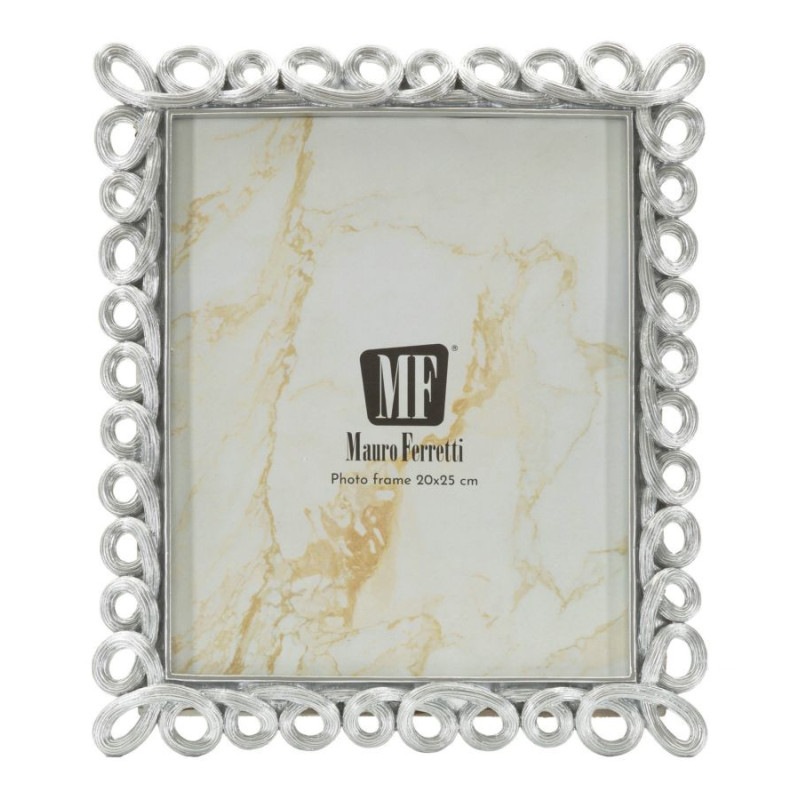 Grand Cadre photo moderne boucles pour photo 20x25 Résine Argenté Hollow 