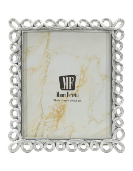 Grand Cadre photo moderne boucles pour photo 20x25 Résine Argenté Hollow 