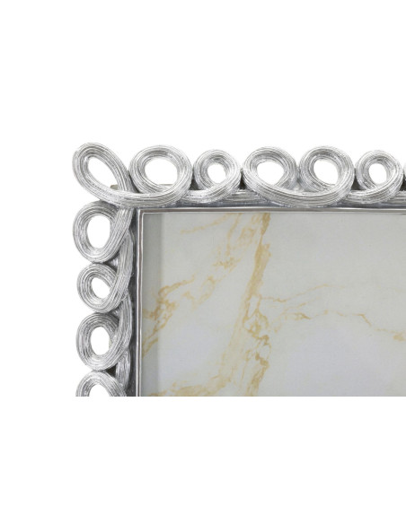 Grand Cadre photo moderne boucles pour photo 20x25 Résine Argenté Hollow 