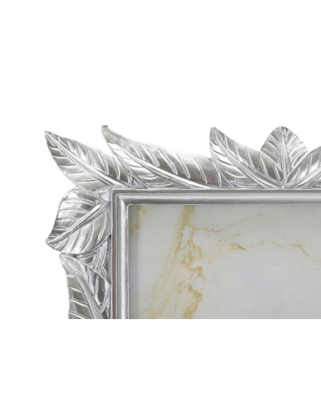 Cadre photo style tropical Feuilles pour photo 15x20 Résine Argenté Leavy 