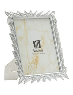 Grand Cadre photo style tropical Feuilles pour photo 20x25 Résine Argenté Leavy 