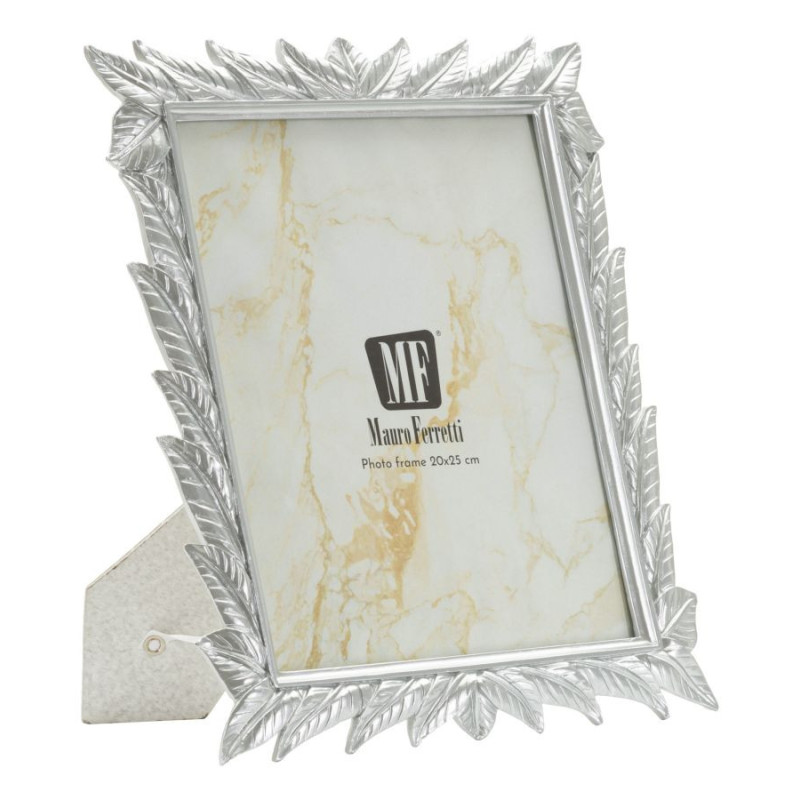Grand Cadre photo style tropical Feuilles pour photo 20x25 Résine Argenté Leavy 