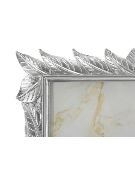 Grand Cadre photo style tropical Feuilles pour photo 20x25 Résine Argenté Leavy 