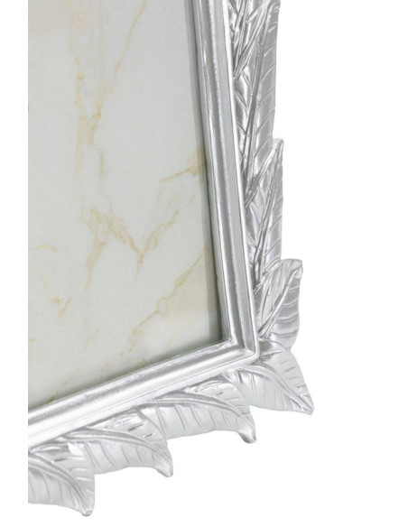 Grand Cadre photo style tropical Feuilles pour photo 20x25 Résine Argenté Leavy 