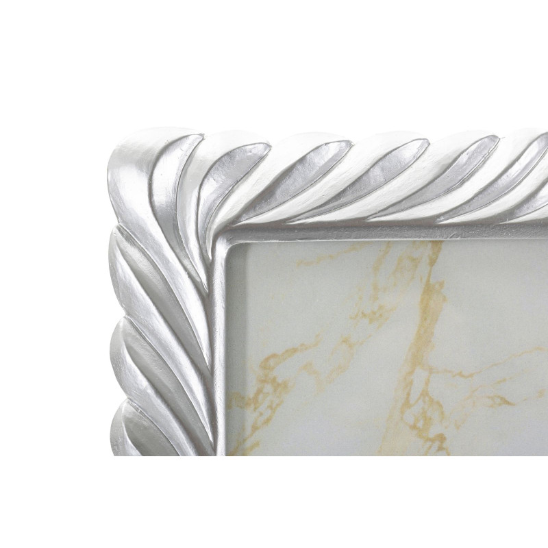 Grand Cadre photo moderne torsades pour photo 20x25 Résine Argenté Carvy 