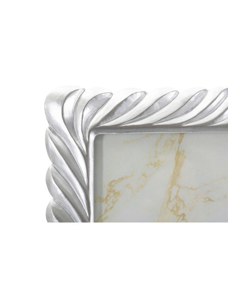Grand Cadre photo moderne torsades pour photo 20x25 Résine Argenté Carvy 