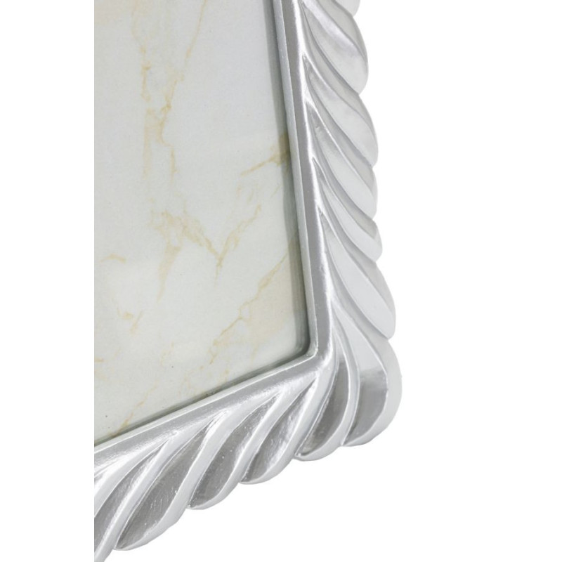 Grand Cadre photo moderne torsades pour photo 20x25 Résine Argenté Carvy 