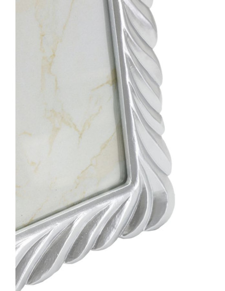 Grand Cadre photo moderne torsades pour photo 20x25 Résine Argenté Carvy 