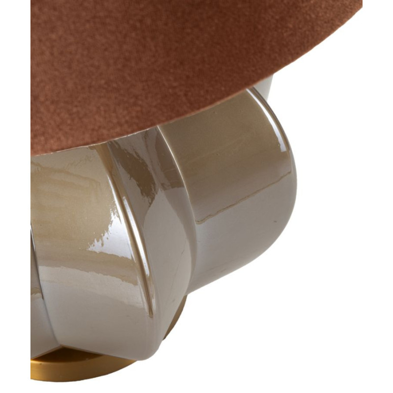 Lampe à poser moderne chic Hauteur 57 cm Verre Tissu Marron Métal Doré Praga 