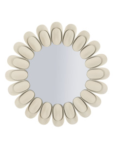 Miroir mural moderne chic Rond 85x85 Métal Blanc crème Dune 