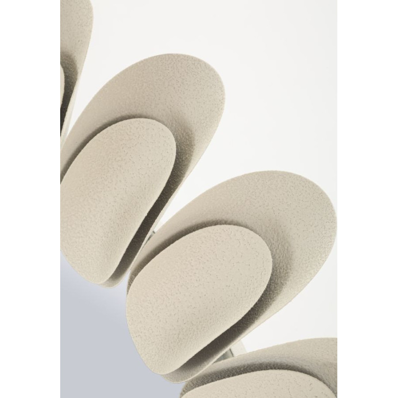 Miroir mural moderne chic Rond 85x85 Métal Blanc crème Dune 