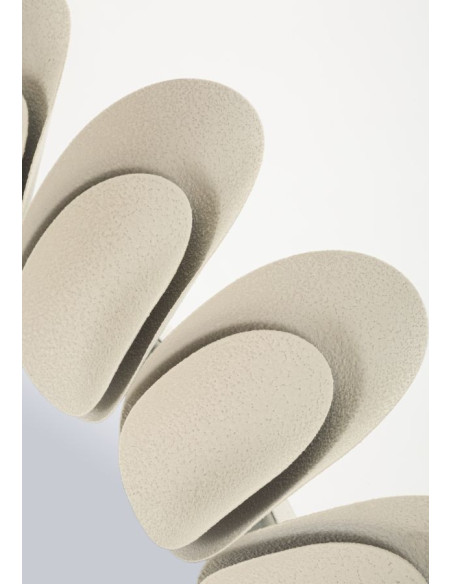 Miroir mural moderne chic Rond 85x85 Métal Blanc crème Dune 