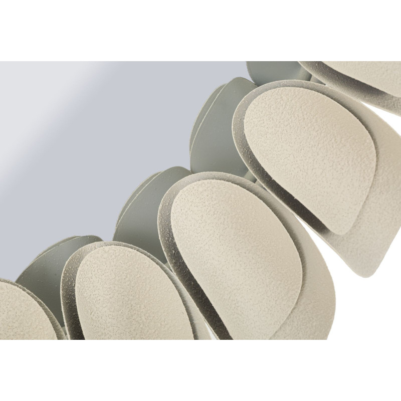 Miroir mural moderne chic Rond 85x85 Métal Blanc crème Dune 