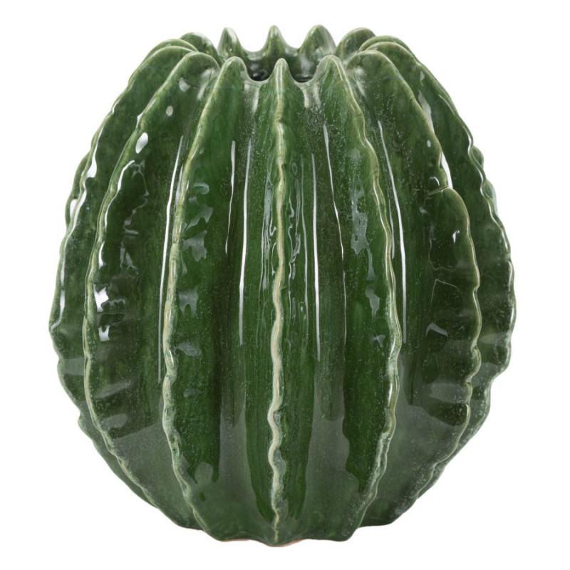 Vase original Boule Hauteur 24 cm Céramique Vert Cactus 