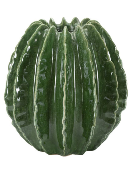 Vase original Boule Hauteur 24 cm Céramique Vert Cactus 