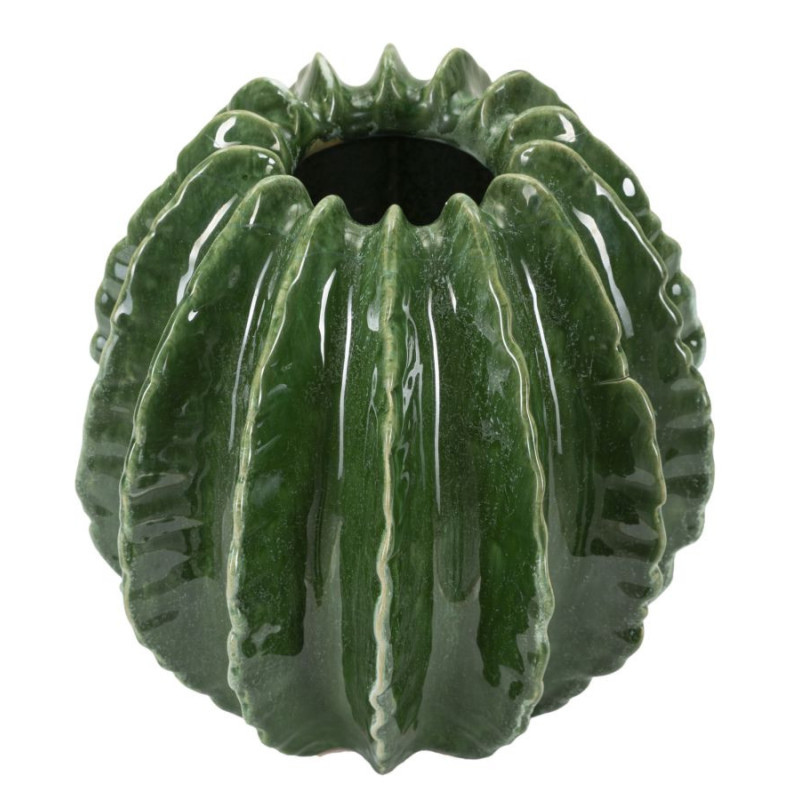 Vase original Boule Hauteur 24 cm Céramique Vert Cactus 