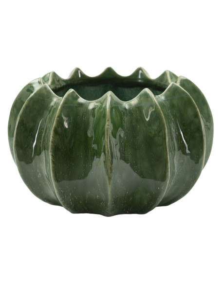 Cache pot original Rond Diamètre 22 cm Céramique Vert Cactus 