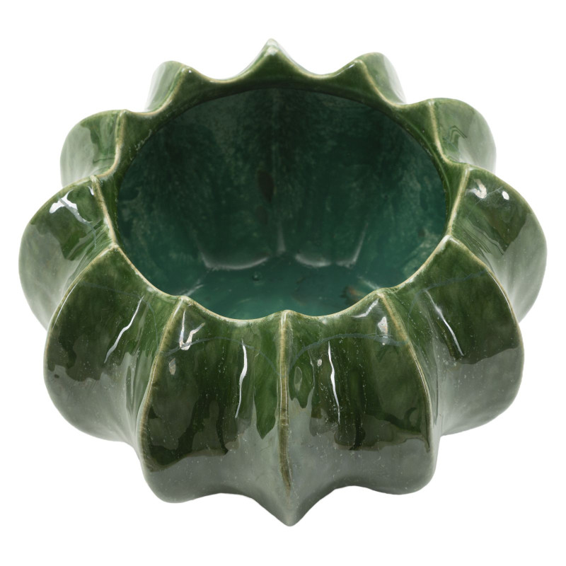 Cache pot original Rond Diamètre 22 cm Céramique Vert Cactus 