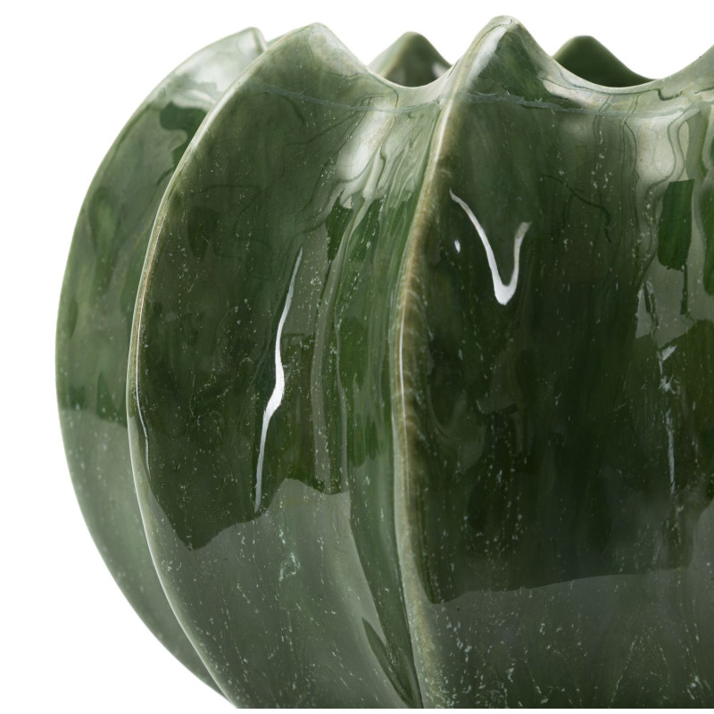 Cache pot original Rond Diamètre 22 cm Céramique Vert Cactus 