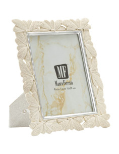 Cadre photo romantique Papillons pour photo 15x20 Résine Blanc crème Butterfly 