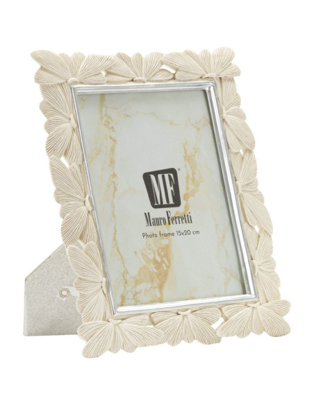 Cadre photo romantique Papillons pour photo 15x20 Résine Blanc crème Butterfly 