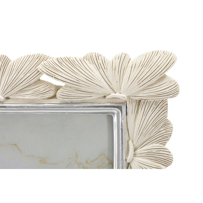 Cadre photo romantique Papillons pour photo 15x20 Résine Blanc crème Butterfly 