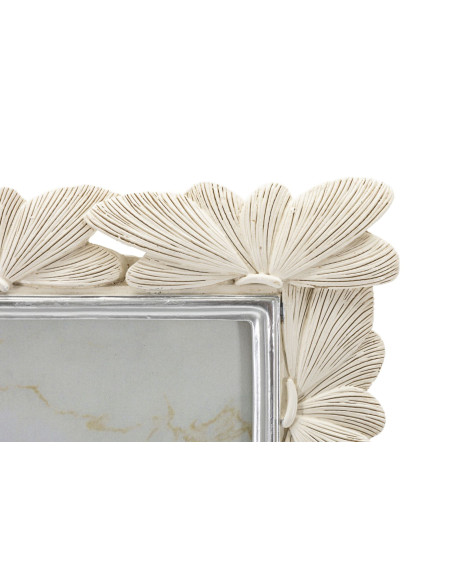 Cadre photo romantique Papillons pour photo 15x20 Résine Blanc crème Butterfly 