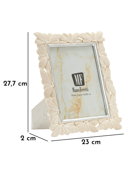 Cadre photo romantique Papillons pour photo 15x20 Résine Blanc crème Butterfly 