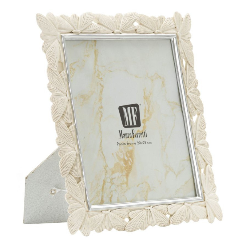 Grand Cadre photo romantique Papillons pour photo 20x25 Résine Blanc crème Butterfly 