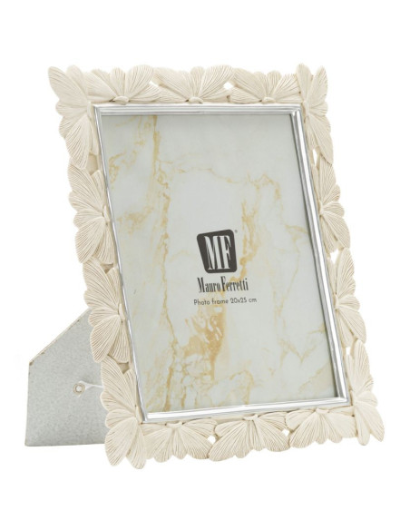 Grand Cadre photo romantique Papillons pour photo 20x25 Résine Blanc crème Butterfly 
