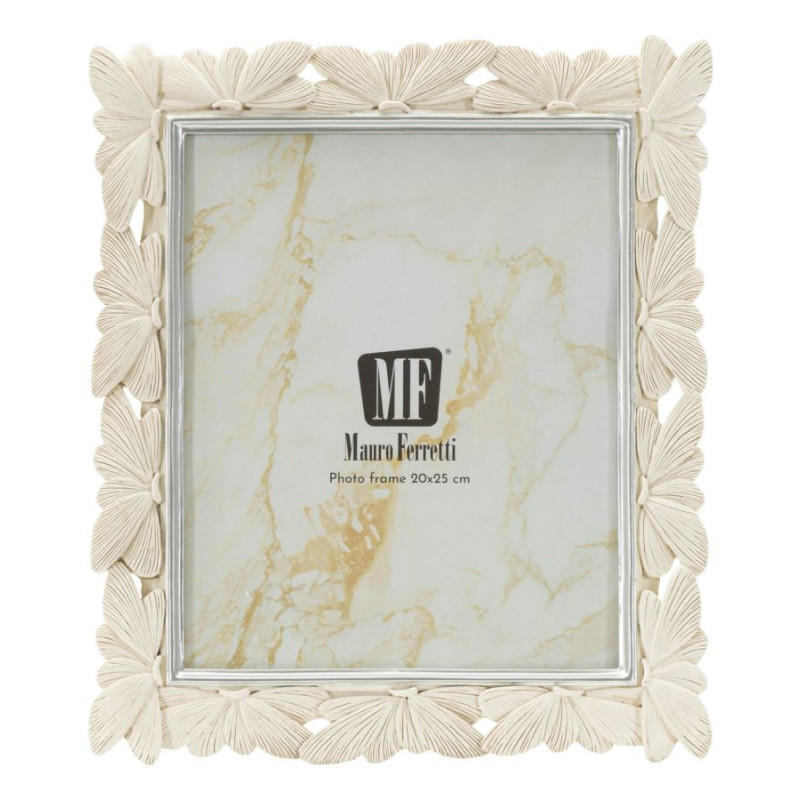 Grand Cadre photo romantique Papillons pour photo 20x25 Résine Blanc crème Butterfly 