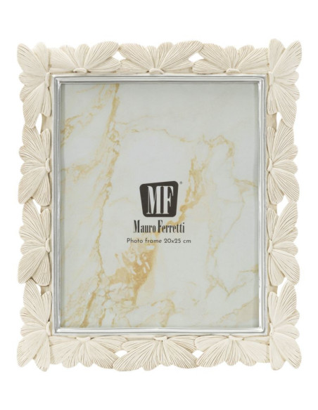 Grand Cadre photo romantique Papillons pour photo 20x25 Résine Blanc crème Butterfly 