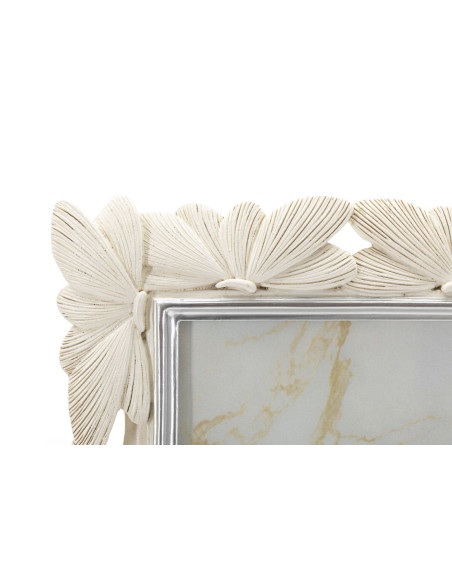 Grand Cadre photo romantique Papillons pour photo 20x25 Résine Blanc crème Butterfly 