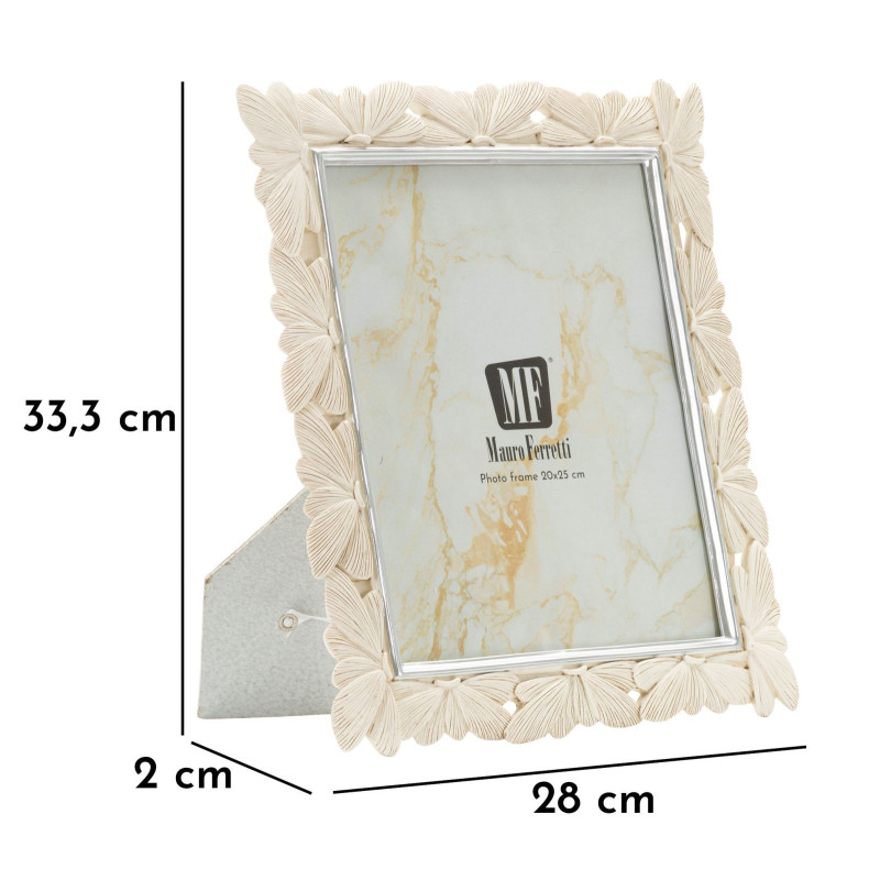 Grand Cadre photo romantique Papillons pour photo 20x25 Résine Blanc crème Butterfly 