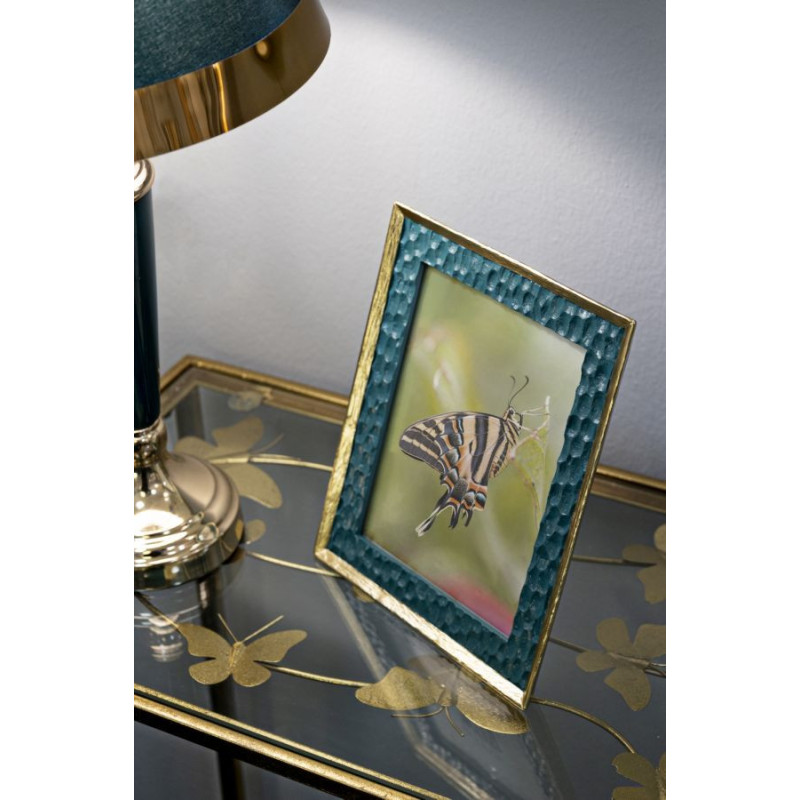 Cadre photo glamour chic pour photo 15x20 Résine Vert Doré Grent 