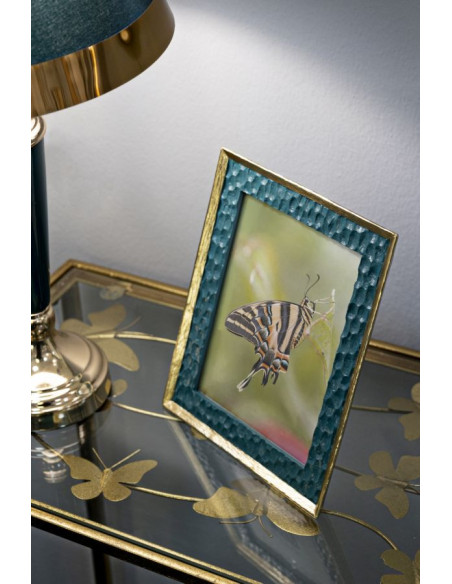 Cadre photo glamour chic pour photo 15x20 Résine Vert Doré Grent 