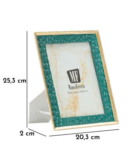 Cadre photo glamour chic pour photo 15x20 Résine Vert Doré Grent 