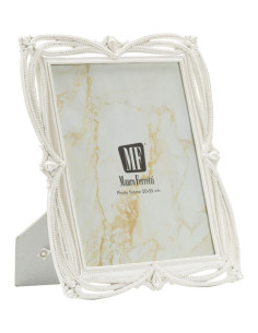 Grand Cadre photo romantique Rubans pour photo 20x25 Résine Argenté Ribbon 